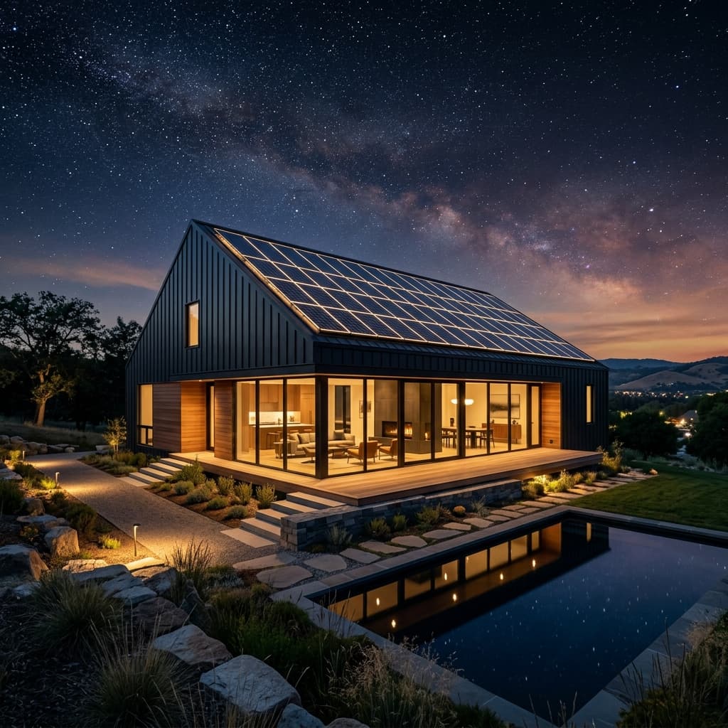 Modern solar home showing premium CRM deployment visual